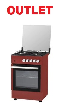Cucina Staylux 4 Fuochi Forno a Gas 60×60 cm LF66GG-40F BLACK/BURGUNDY OUT.