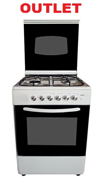 Cucina Larel 4 Fuochi 50×50 Forno gas/grill Con coperchio Bianco L5005VB OUT.