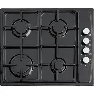 Piano cottura Staylux da Incasso a Gas 60 cm Nero/ghisa LX-410 BF INOX/NERO