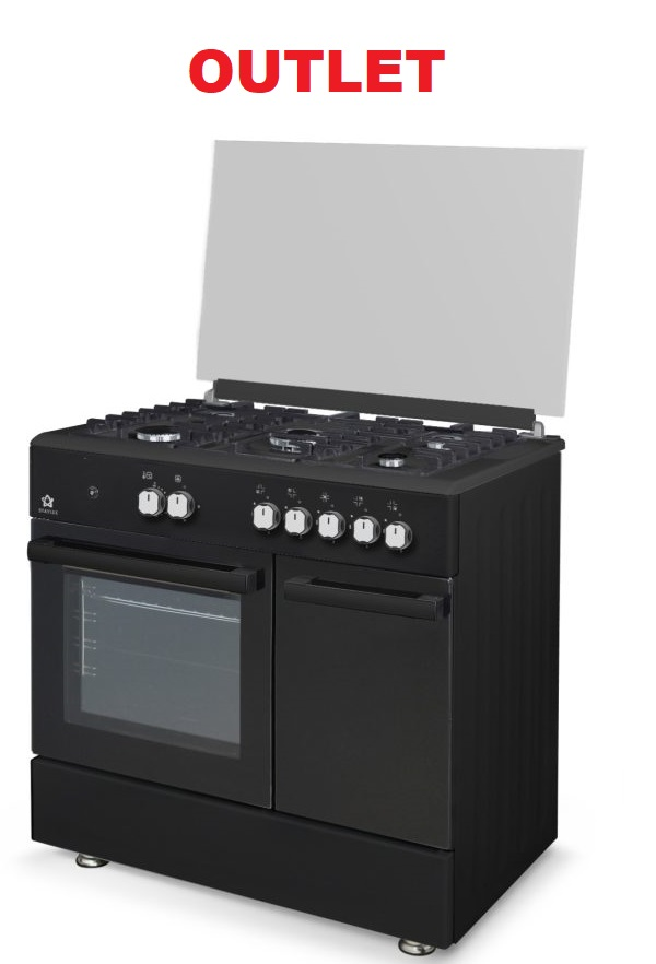 Cucina Staylux 90X60 Forno elettrico 60cm porta bombola 696-S50F BLACK OUT.