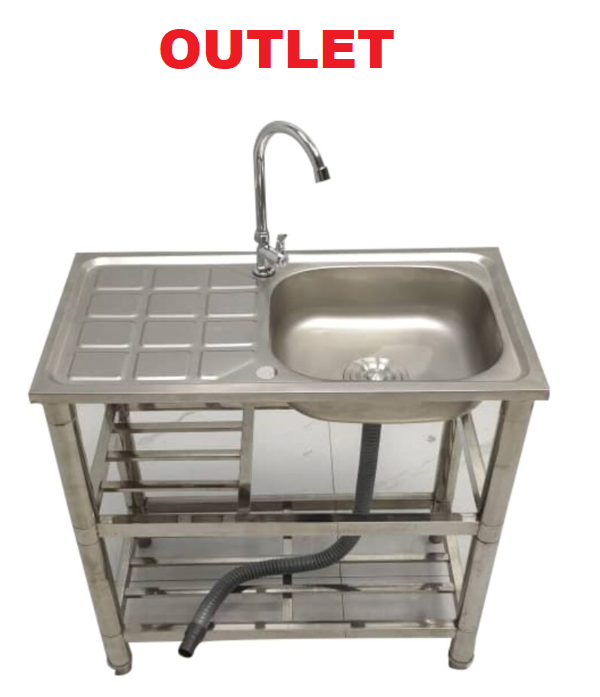 Lavello Staylux con 1 Vasca con gocciolatoio reversibile Dx/Sx colore Inox OUT.
