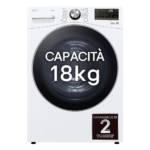 Asciugatrice LG 18 Kg Classe D Pompa di calore Dual inverter RH18U8AVCW