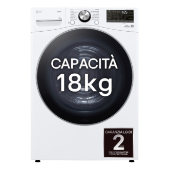 Asciugatrice LG 18 Kg Classe D Pompa di calore Dual inverter RH18U8AVCW