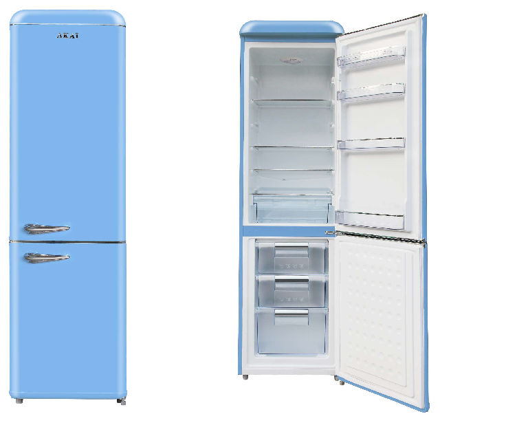 Frigorifero Akai Combinato Vintage Classe E Colore Azzurro CLASS301KBL