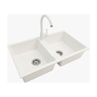 Lavello Staylux con 2 Vasche e miscelatore colore Bianco 8651B-B