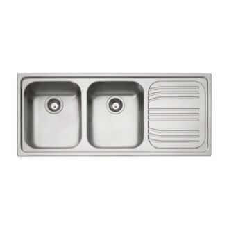 Lavello Franke da incasso 2 vasche con gocciolatoio DX colore Inox RRX621 DX