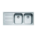Lavello Franke da incasso 2 vasche con gocciolatoio SX colore Inox RRX621 SX