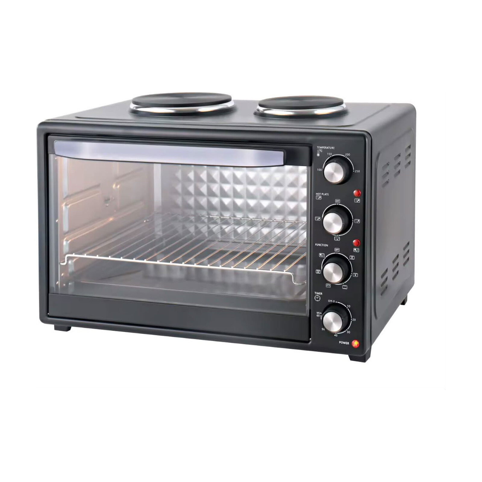 Fornetto Elettrico Kumtel 40 Lt con piastre superiori Colore Nero HLX-13560